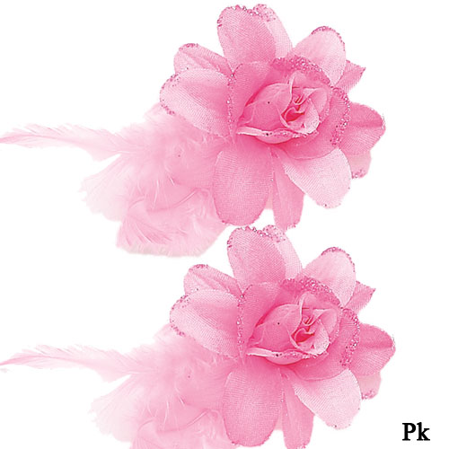 2360 Flower with Glitter (pair) - Click Image to Close